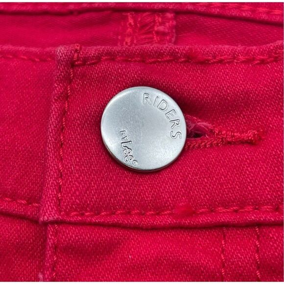 RIDERS by LEE Jeans Women's Size 14P Red Straight Leg Stretch High-Rise Denim - Picture 14 of 14